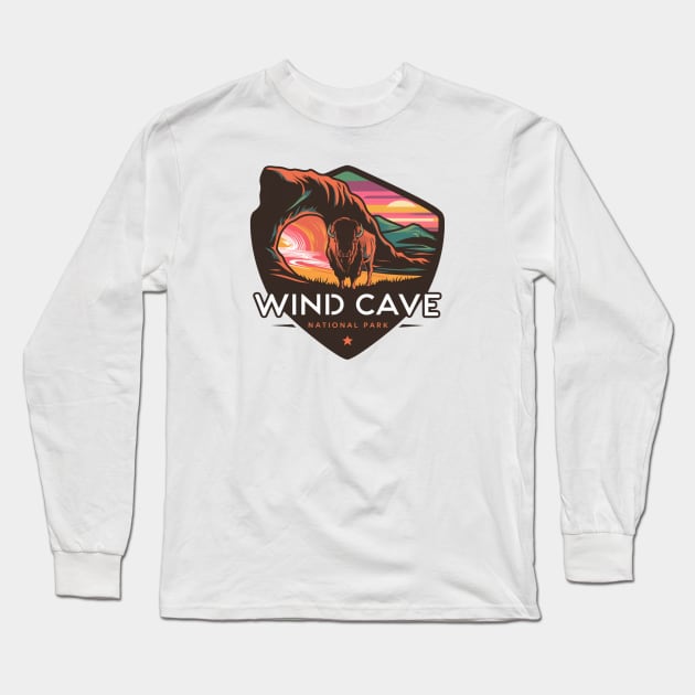 Wind Cave National Park Bison Long Sleeve T-Shirt by Perspektiva